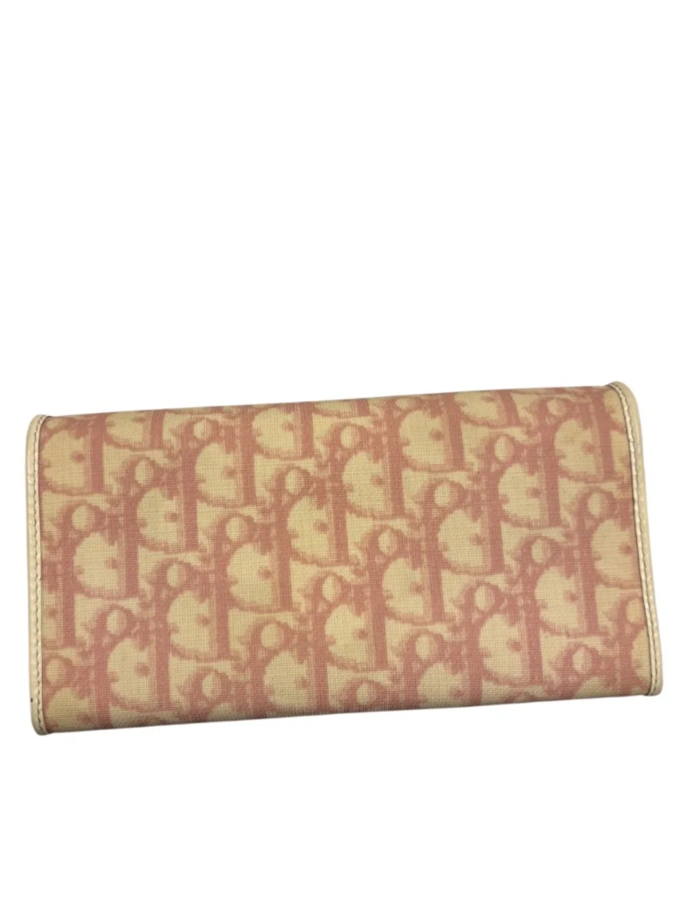 Dior Christian Dior pink and white/cream trotter wallet
